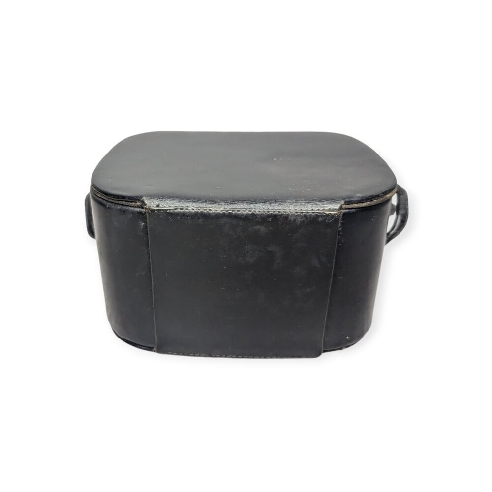 Vintage Black Leather Handbag with Double Handles Snap Closure - Picture 4 of 15